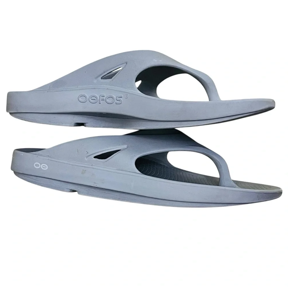 Oofos Ooriginal Sandals Blue & Gray Flip Flops Men’s Sz 12